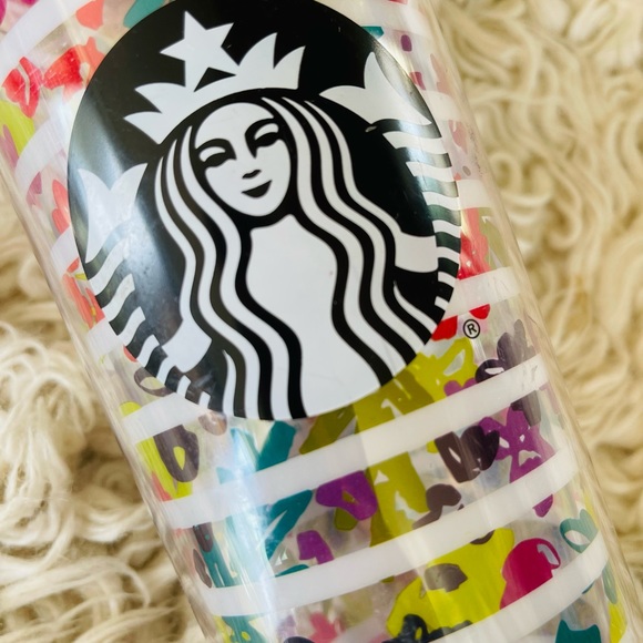 🌺🌼Rare 2017 Stripe & Floral Starbucks Venti Cold Cup - Picture 4 of 7